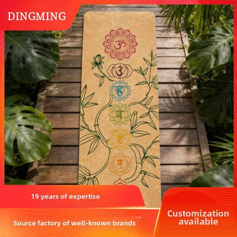 Jógová podložka zo korkovo-gumového materiálu, obojstranný protišmyk, ekologicky šetrná, 3 kg, hrúbka 4/5/6 mm