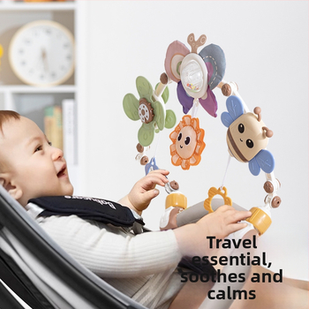 Emperor висящо камбанче за креватче — образователна играчка за бебета 0–3 г., пластмасова, подпомага емоционално, визуално и интелектуално развитие, координация ръка-око