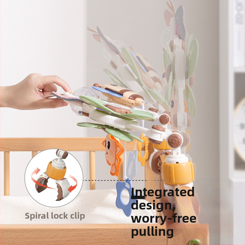 Emperor висящо камбанче за креватче — образователна играчка за бебета 0–3 г., пластмасова, подпомага емоционално, визуално и интелектуално развитие, координация ръка-око