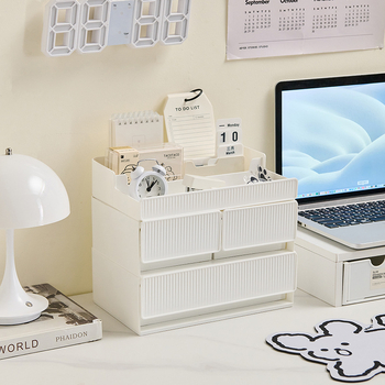 Zela kozmetički organizator za stolni – višeslojni plastični držač za njegu kože i ruževe, moderni minimalistički stil, prilagodba dostupna