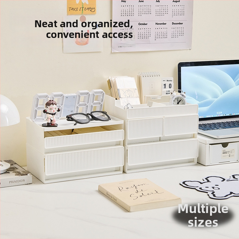 Zela kozmetički organizator za stolni – višeslojni plastični držač za njegu kože i ruževe, moderni minimalistički stil, prilagodba dostupna