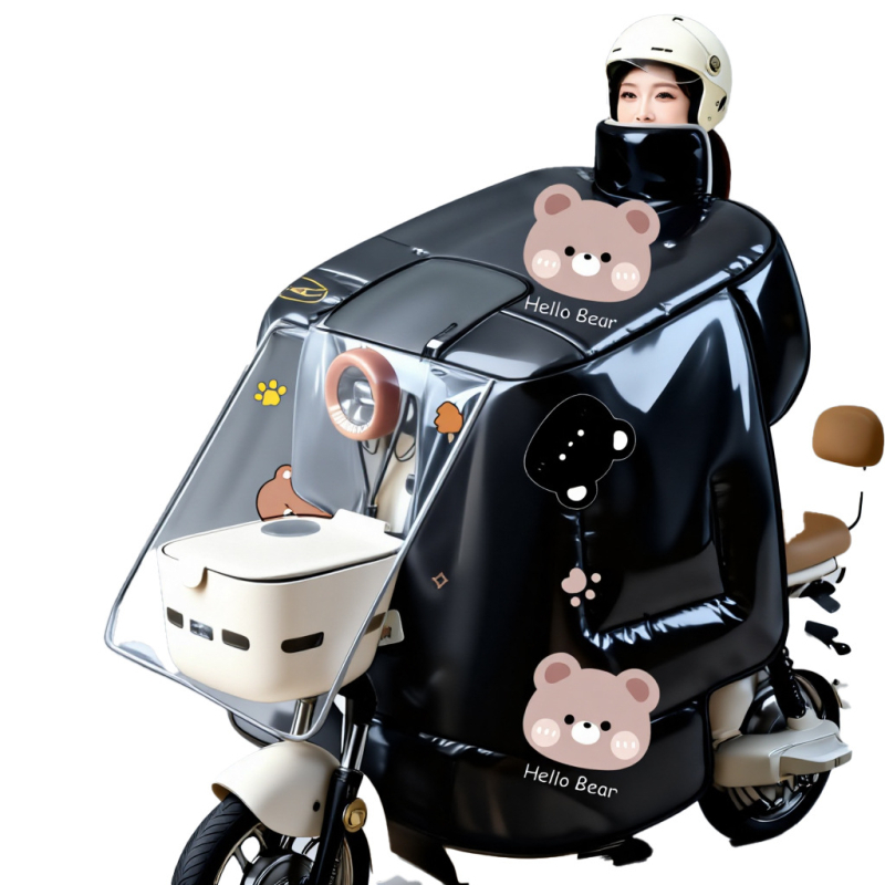 Αντιανεμικό πάπλωμα για ηλεκτρικά οχήματα, PVC υλικό, αδιάβροχο, επενδυμένο με φλίς, με καλάθι