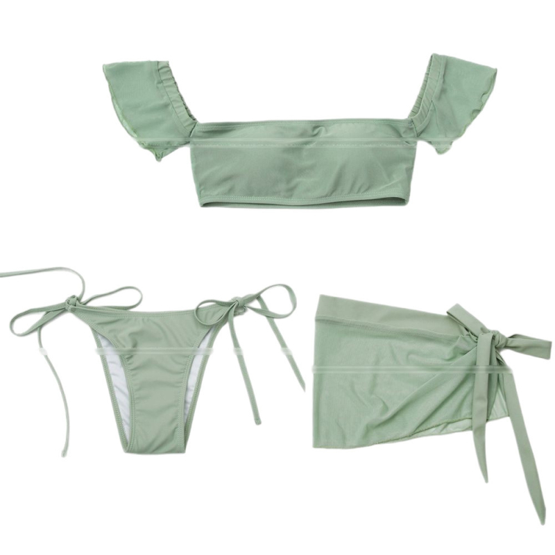 Tri-djelni bikini set s otvorenim leđima, jastučići za grudi, najlon/spandeks 18%, podstava od poliestera 5%
