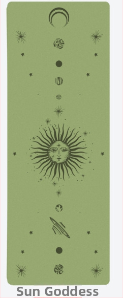 Μάτ γιόγκα με ματ επιφάνεια και PU φυσικό καουτσούκ; αντιολισθητικό, ανθεκτικό στη φθορά και στη βρωμιά; πάχος 4–5 mm; βάρος 2700 g; σχέδιο γραμμών Ασάνα.