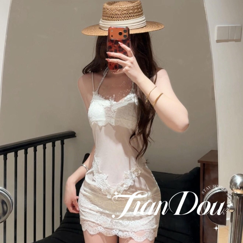 Set de baie pentru femei, trei piese, cu dantelă, top bikini cu burete, fără armături metalice, material poliester, model solid, potrivit pentru înot și sporturi acvatice, stil european-american