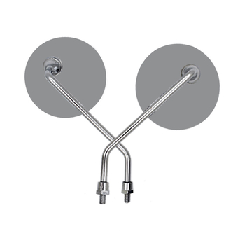 Kromirani retrovizor za motocikl GN125/HJ125-8, okrugli, kućište od željeza