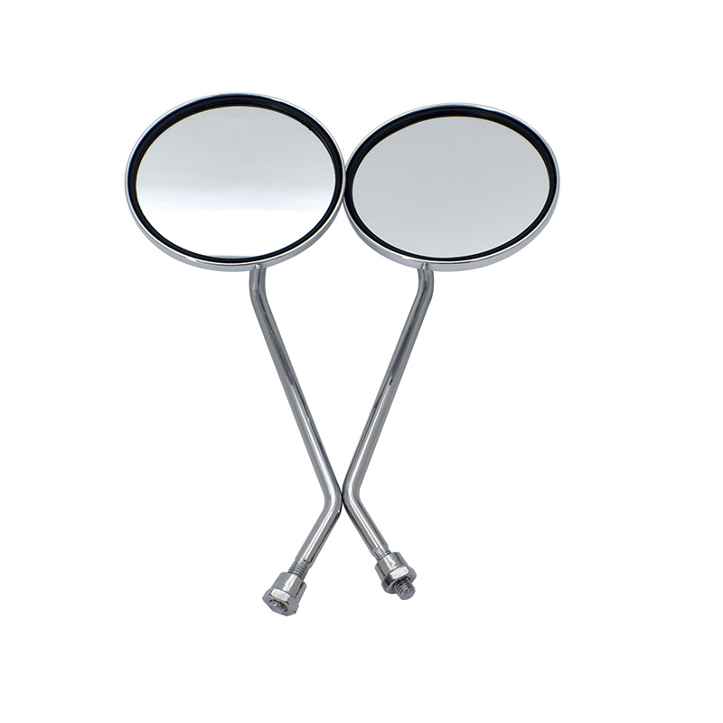Kromirani retrovizor za motocikl GN125/HJ125-8, okrugli, kućište od željeza