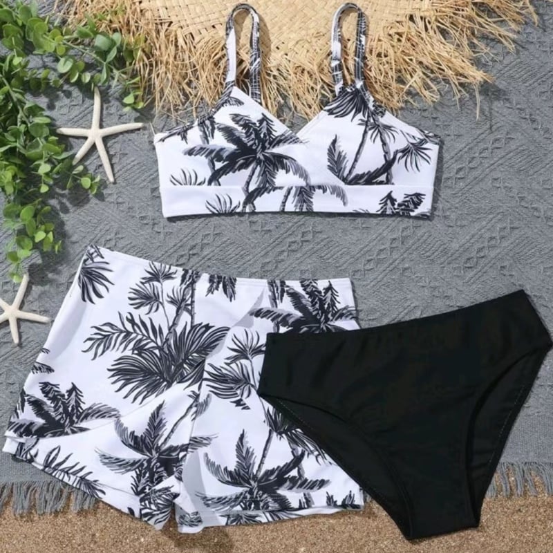 Ženski bikini set bez rukava s jastučićima za prsni koš, prugasti uzorak, poliester 85% s 15% spandexa, 260 g