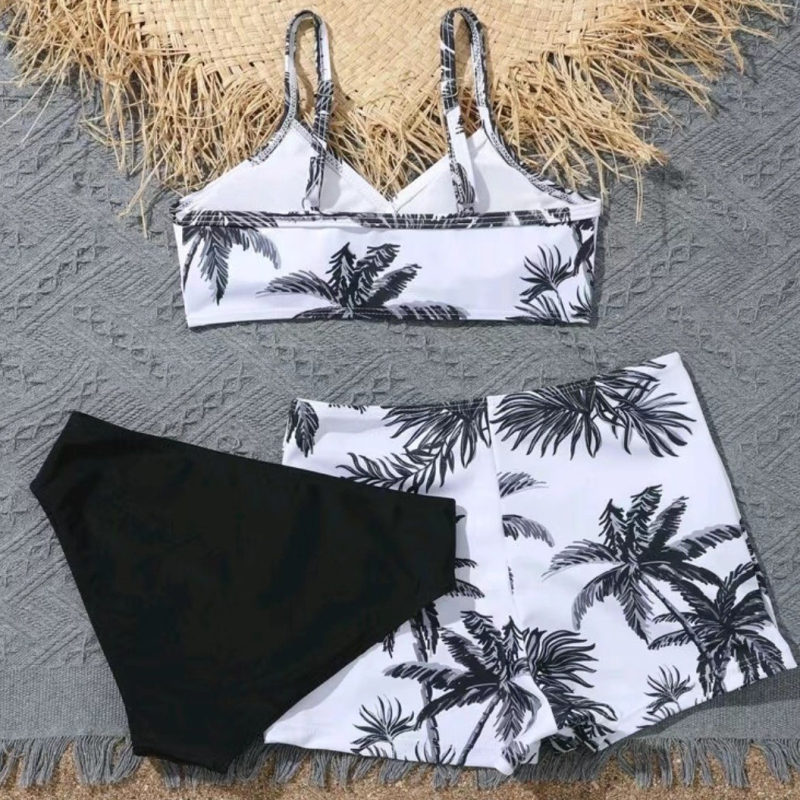Ženski bikini set bez rukava s jastučićima za prsni koš, prugasti uzorak, poliester 85% s 15% spandexa, 260 g