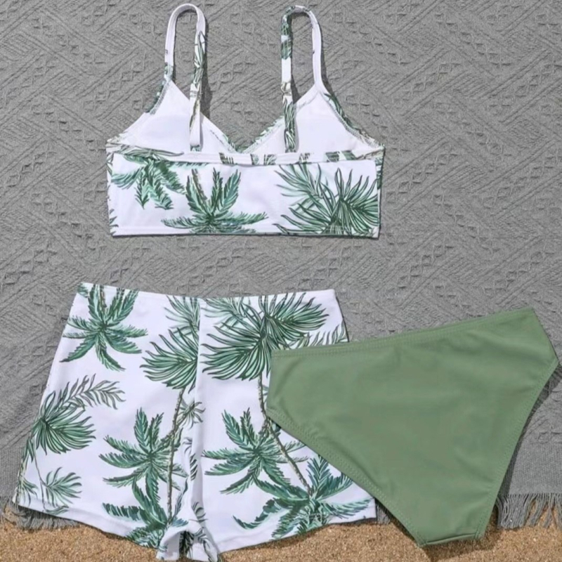 Ženski bikini set bez rukava s jastučićima za prsni koš, prugasti uzorak, poliester 85% s 15% spandexa, 260 g