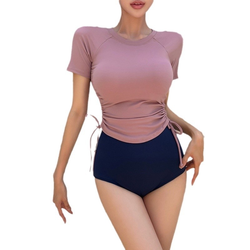 Ženski bikini set od tri dijela, najlon 80% s podlogom od poliestera 80%, 300 g, bez rukava, jednobojan, pogodan za plivanje i hodanje po plićaku