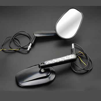 Orton огледало за мотоциклета – елипсовидна форма, CNC алуминиева сплав, преден мигач, съвместимо с Harley VROD VRSCF LED