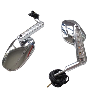 Orton огледало за мотоциклета – елипсовидна форма, CNC алуминиева сплав, преден мигач, съвместимо с Harley VROD VRSCF LED