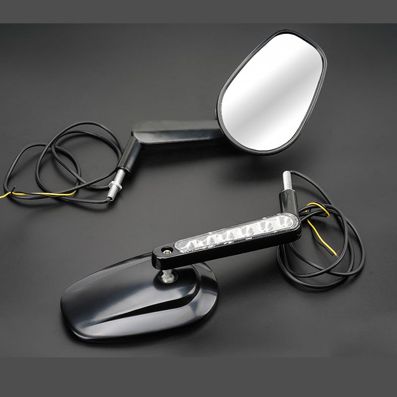 Orton огледало за мотоциклета – елипсовидна форма, CNC алуминиева сплав, преден мигач, съвместимо с Harley VROD VRSCF LED