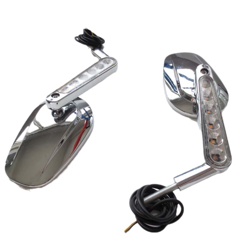Orton огледало за мотоциклета – елипсовидна форма, CNC алуминиева сплав, преден мигач, съвместимо с Harley VROD VRSCF LED