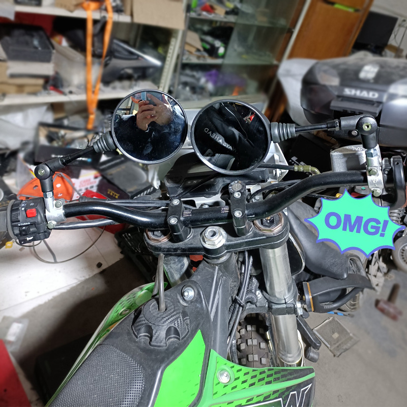 Összecsukható hátsó tükör terepjárókhoz - kör alakú tükör, fém váz, műanyag ház, furat nélküli szerelés, univerzális