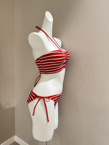Trodijelni bikini set s prugama za žene — jastučić za grudnjak, bez metalne potpore, izdržljiva najlon tkanina s poliesterom podstavom, 200 g