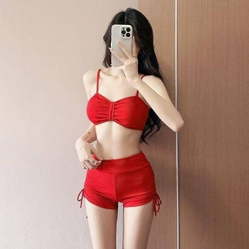 2025 novi ženski bikini kupaci kostim, trodijelni set, prekrivanje trbuha, mršav izgled, podupiranje dojke, bez umetaka, zaštita od sunca