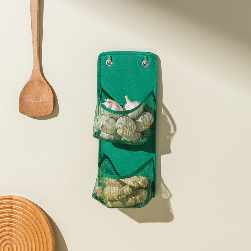 Кухненска стенна мрежеста кутия за съхранение, сгъваема без пробиване, Oxford плат, 2–3 слоя, товар до 1–1,5 кг, миеща се