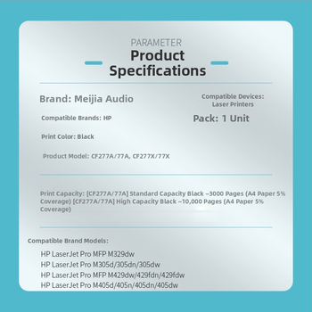 CF277A tonerska kaseta za HP LaserJet Pro – Beautiful Sound, 3000 stranica, kompatibilno s M329dw i M305d/3, punjenje nije moguće