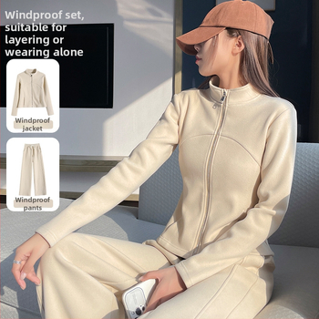 Casual kostim s hlačama za žene, proljeće 2025, poliester tkanina, 90–95% poliester sadržaj, dugi rukavi