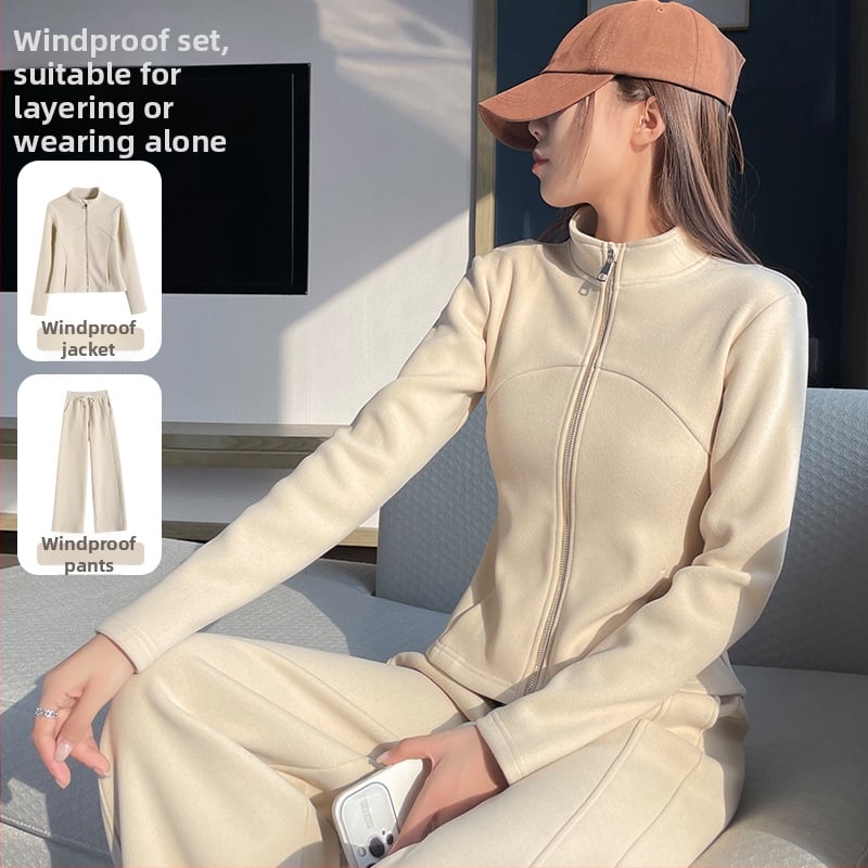 Casual kostim s hlačama za žene, proljeće 2025, poliester tkanina, 90–95% poliester sadržaj, dugi rukavi