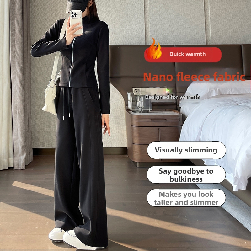 Casual kostim s hlačama za žene, proljeće 2025, poliester tkanina, 90–95% poliester sadržaj, dugi rukavi