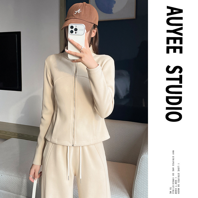 Casual kostim s hlačama za žene, proljeće 2025, poliester tkanina, 90–95% poliester sadržaj, dugi rukavi