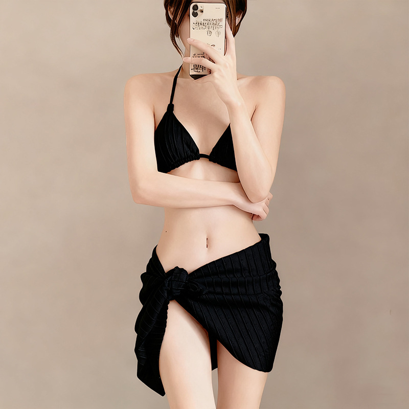 Ženski bikini set od tri komada, Insta stil, visokokvalitetan izgled, prekrivanje trbuha i mršavljenje, za odmor uz termalne izvore