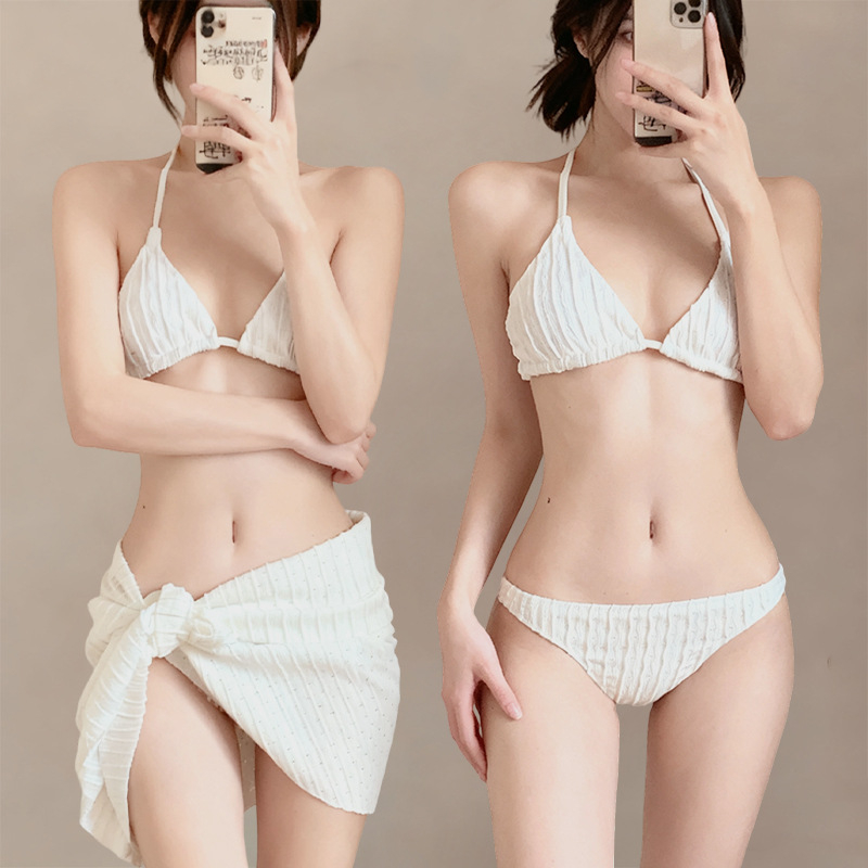 Ženski bikini set od tri komada, Insta stil, visokokvalitetan izgled, prekrivanje trbuha i mršavljenje, za odmor uz termalne izvore