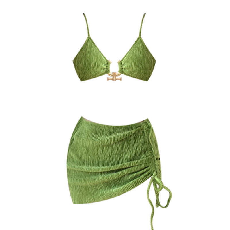 Ženski bikini set – jastučići, Milk Silk tkanina, brzo sušenje, trokutasti bikini, bez naramenica