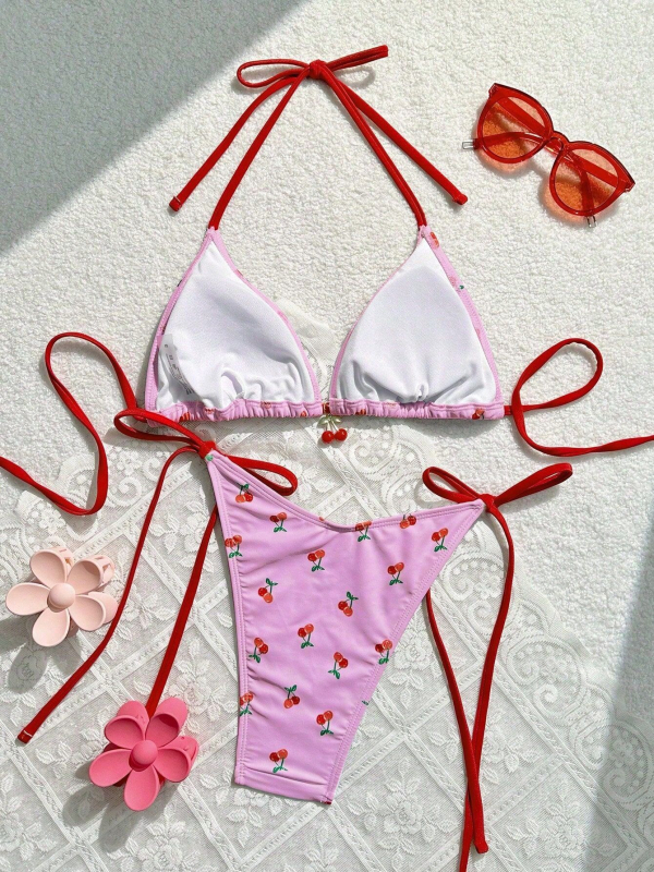 Trodijelni bikini set za žene - visok struk, otvorena leđa, bez rukava, umetak za grudnjak, poliester