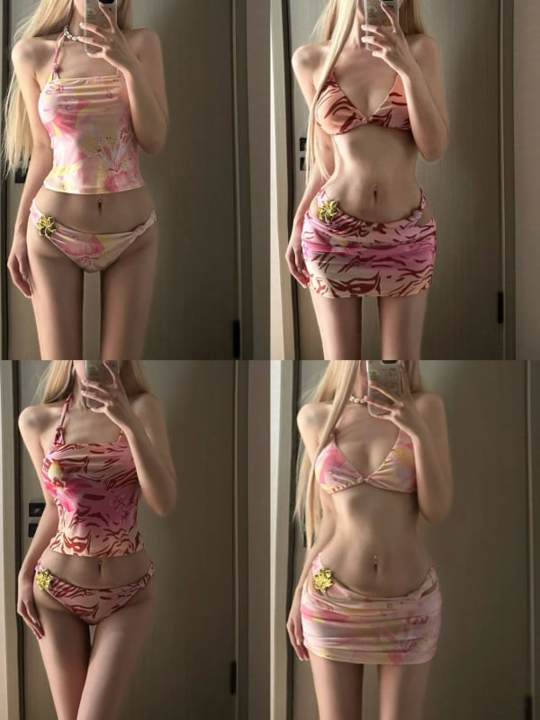 Bikini donji dio - Seksi uzorak, Poliester tkanina 71–80%, Podstava poliester 88%, Težina 0,3 kg, Pogodno za plivanje i vodene sportove