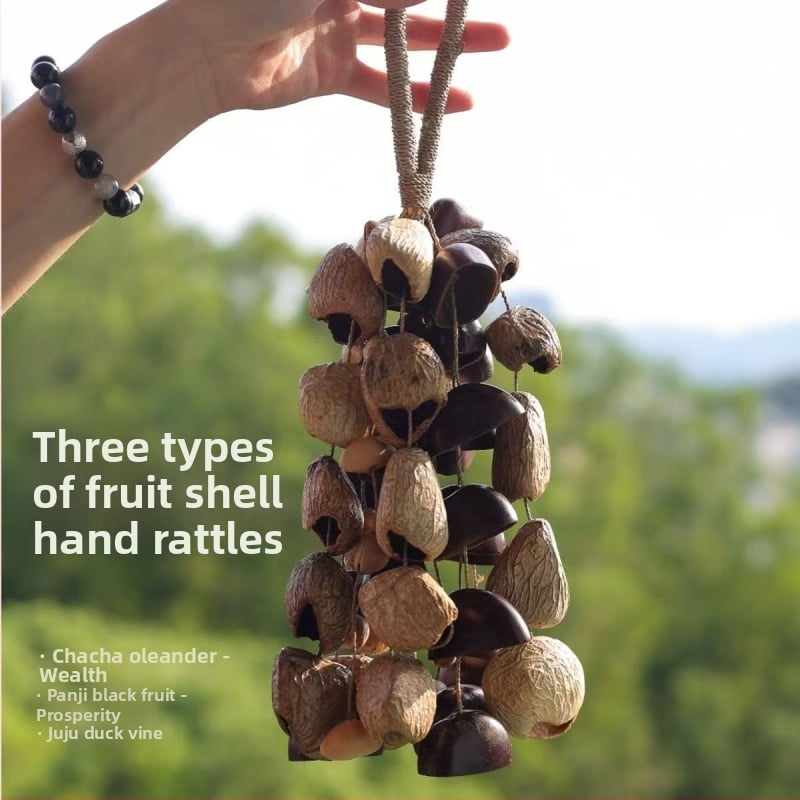 Ručni izrađeni drveni viseći zvončić s motivom plodove kore — Novi kineski stil; materijal: drvo; godina: jesen 2025; marka: Aisu