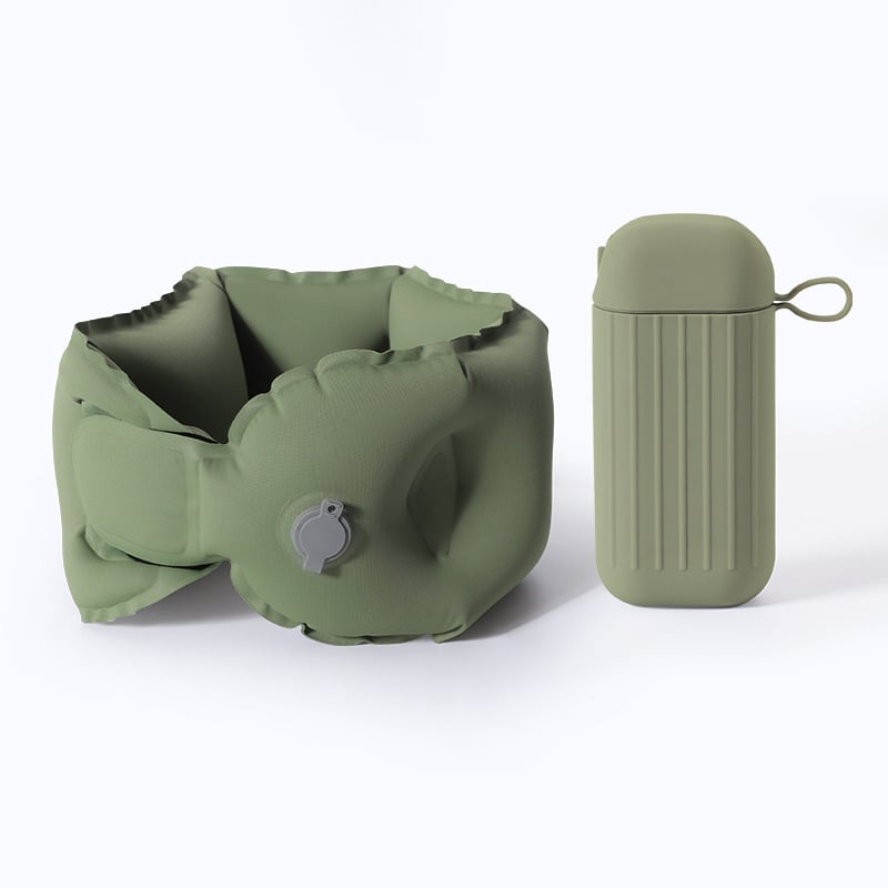 Φουσκωτό U-μορφής ταξιδιωτικό μαξιλάρι, συμπαγές και φορητό, γέμισμα: αέρας, κατάλληλο για ενήλικες, μοντέρνο στυλ μινιμαλισμού (Γέμισμα: Αέρας; Βάρος: ≤0,5 kg; Σχήμα: U-μορφής)