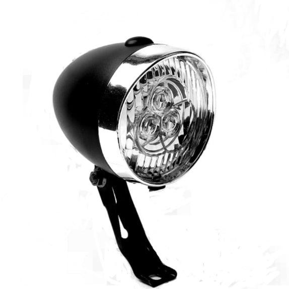 Prednja svjetiljka za bicikl s 3 LED, retro stil, metalni nosač za fixie bicikl