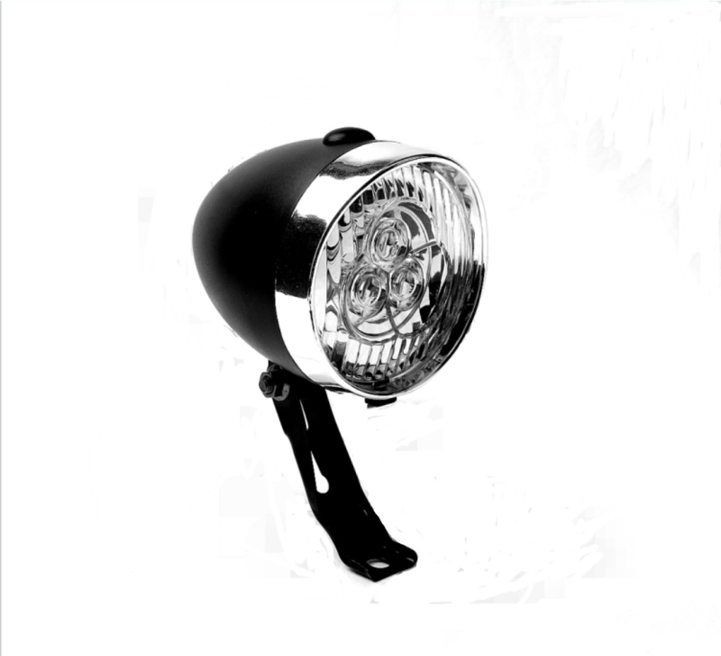 Prednja svjetiljka za bicikl s 3 LED, retro stil, metalni nosač za fixie bicikl
