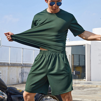 Brzi sušeći trening set – tkanina od mješavine pamuka, unisex, ljeto, za trčanje
