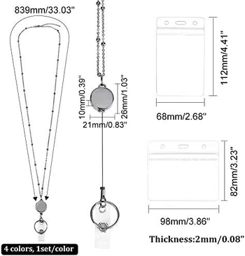 Plastični lančić za ID karticu s PVC kopčom, teleskopska duljina 35 cm, širina 21 mm, nosivost 40 g, otisnuti logo