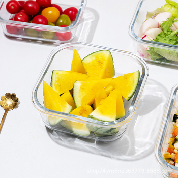 Cutie pentru prânz din sticlă borosilikat, compatibilă cu microunde, congelabilă, capac etanș cu protecție împotriva scurgerilor, capacitate 501–800 ml