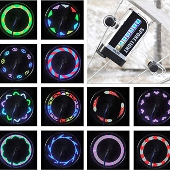 Lumini pentru spițe de bicicletă Colorful Knight wheelight, 14 LED, 30 moduri, fir de oțel, model D105