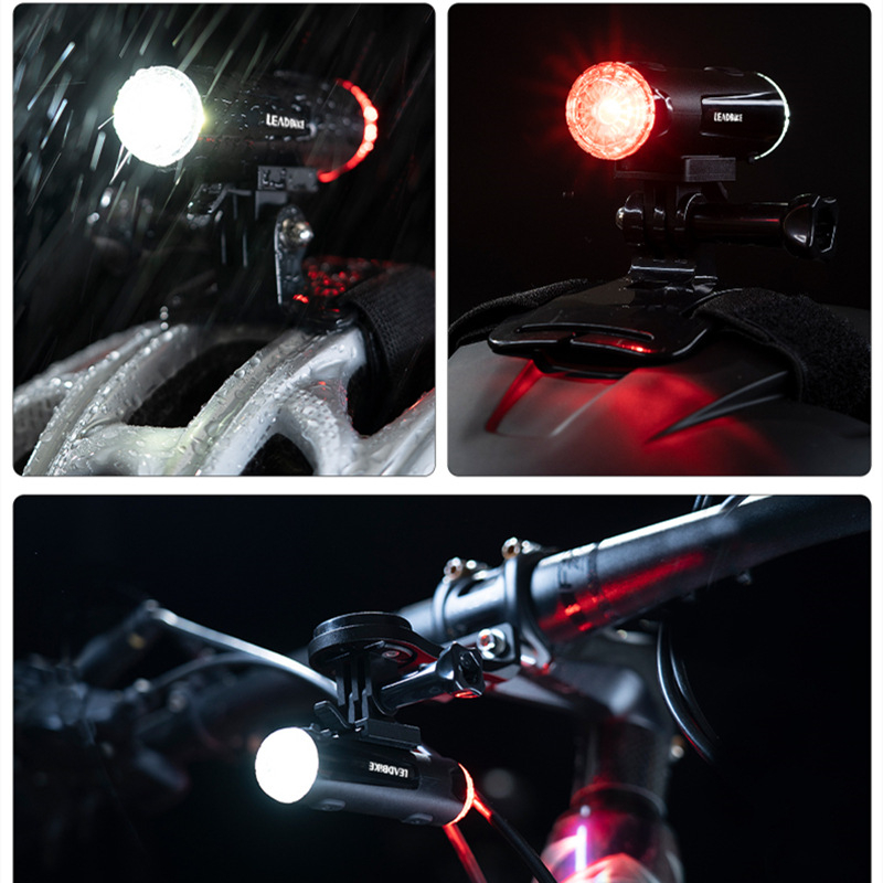 Leadbike LD56: iluminare integrată pentru bicicletă și cască — lumină față și spate, încărcare USB, personalizare disponibilă, etichetă privată licențiată