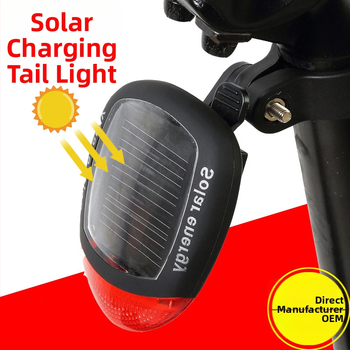 Solarna stražnja svjetiljka za bicikl, 2 LED, upozoravajuće svjetlo za noćnu vožnju
