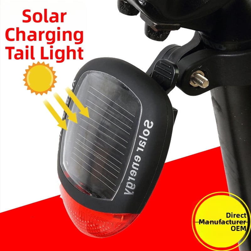Solarna stražnja svjetiljka za bicikl, 2 LED, upozoravajuće svjetlo za noćnu vožnju