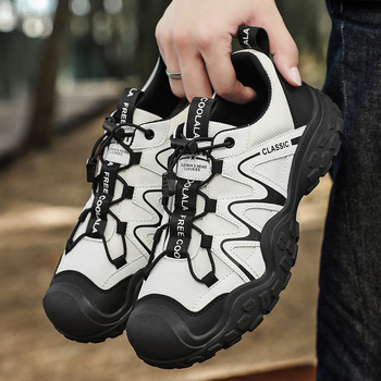 Pantofi de drumeție pentru bărbați, cu protecție a degetelor, respirabili, antiderapare, toamnă, partea superioară din fibre speciale