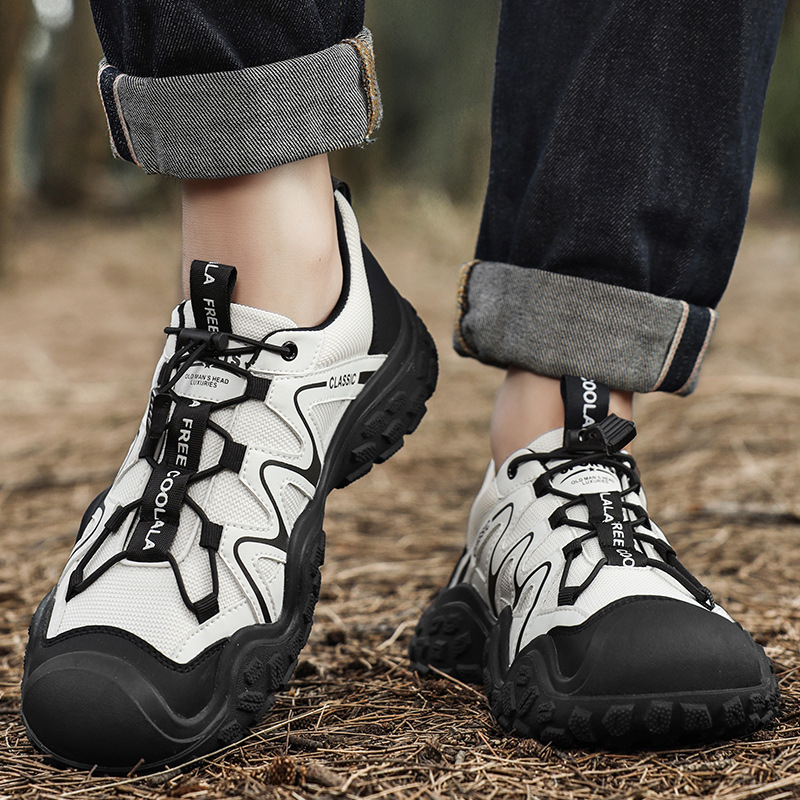 Pantofi de drumeție pentru bărbați, cu protecție a degetelor, respirabili, antiderapare, toamnă, partea superioară din fibre speciale