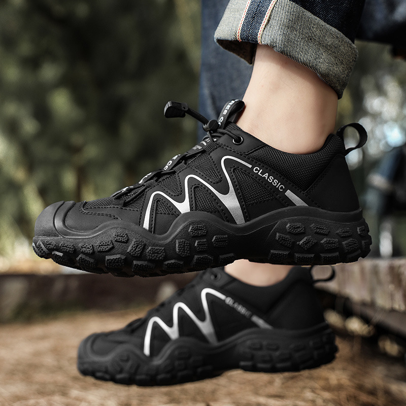 Pantofi de drumeție pentru bărbați, cu protecție a degetelor, respirabili, antiderapare, toamnă, partea superioară din fibre speciale