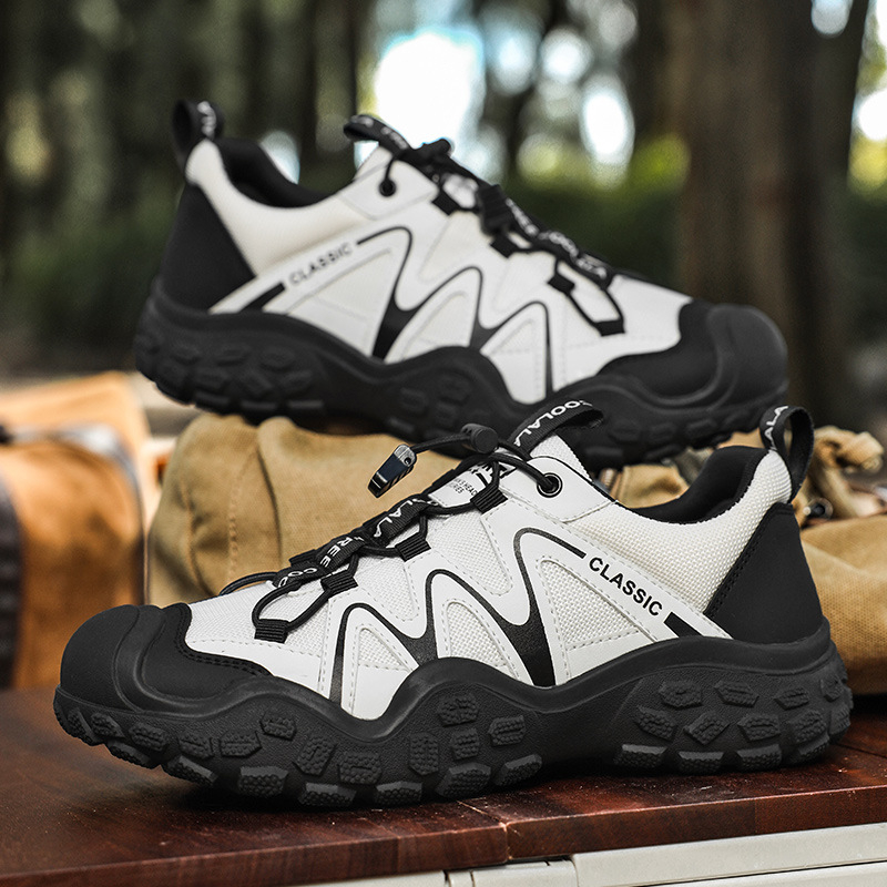 Pantofi de drumeție pentru bărbați, cu protecție a degetelor, respirabili, antiderapare, toamnă, partea superioară din fibre speciale