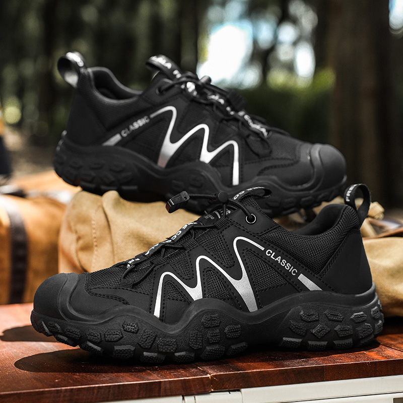Pantofi de drumeție pentru bărbați, cu protecție a degetelor, respirabili, antiderapare, toamnă, partea superioară din fibre speciale