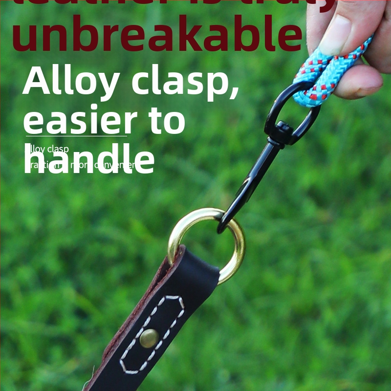 Lu Chong Δερμάτινο περιλαίμιο εκπαίδευσης με P-αλυσίδα για σκύλους, ρυθμιζόμενο, πρώτης στρώσης βοδινό δέρμα